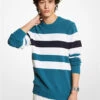 Striped Cotton Blend Sweater -Michael Michael Kors Shop CU2604C5GF 2859 1