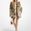 Metallic Tiger Jacquard Faux Fur Coat -Michael Michael Kors Shop MF320879FH 0250 1