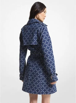 Empire Logo Jacquard Denim Trench Coat -Michael Michael Kors Shop MF320CN9NJ 0406 2