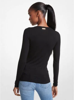 Stretch Viscose Top -Michael Michael Kors Shop MF3515KA7Z 0001 2