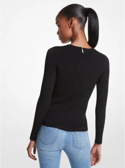 Ribbed Stretch Knit Cutout Sweater -Michael Michael Kors Shop MF360NK33D 0001 2