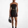Stretch Crepe Belted Mini Dress