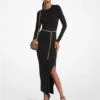 Wool Blend Belted Midi Dress -Michael Michael Kors Shop MF381UN4VR 0001 1