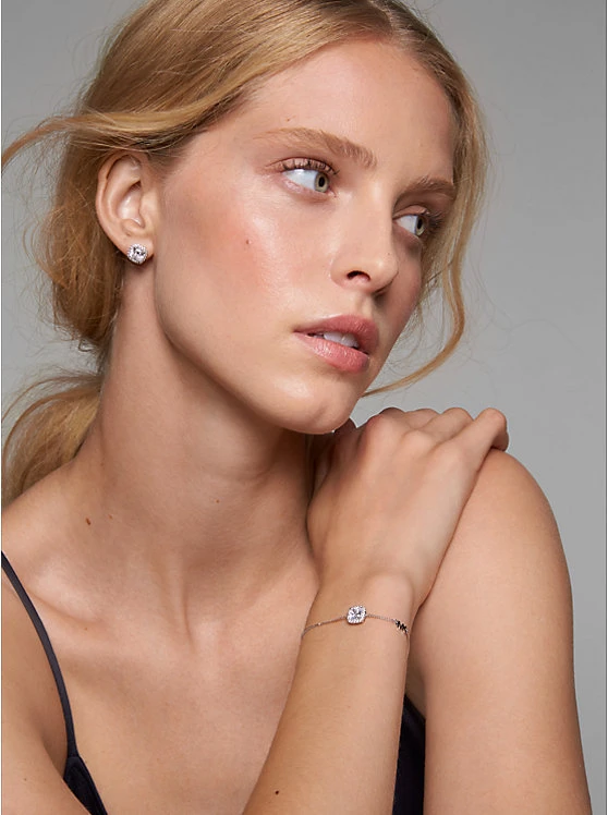 Precious Metal-Plated Sterling Silver Pavé Stud Earrings 5 Precious Metal-Plated Sterling Silver Pavé Stud Earrings - Image 3