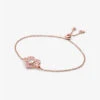 14K Rose-Gold Plated Sterling Silver Pavé Heart Bracelet