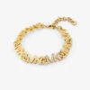 14K Gold Plated-Plated Brass Pavé Logo Chain Bracelet