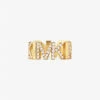 Precious Metal-Plated Brass Pavé Logo Chain Ring 2 Precious Metal-Plated Brass Pavé Logo Chain Ring -Michael Michael Kors Shop MKJ7961 0710 1