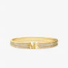 14K Gold-Plated Brass Pavé Logo Bangle 2 14K Gold-Plated Brass Pavé Logo Bangle -Michael Michael Kors Shop MKJ7963 0710 1